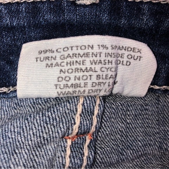 Red Camel Size 15 Jean Shorts Blue Embroidered Denim Stretch Boho Festival Beach - Picture 8 of 8